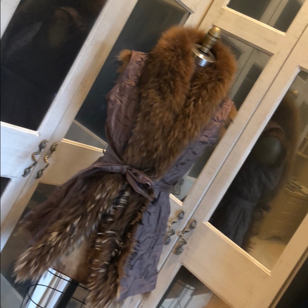 Sherry Cassin Raccoon Fur Reversible Vest